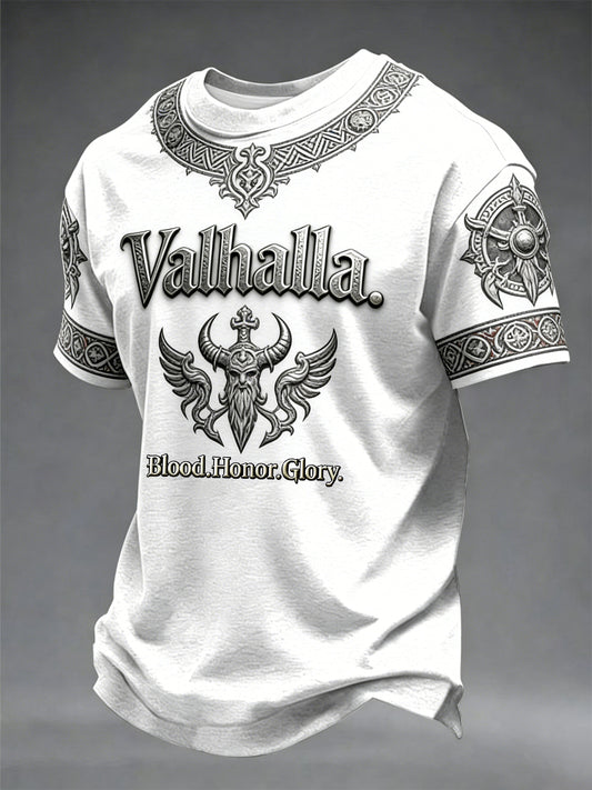 Men's Viking-style Valhalla Printed T-shirt