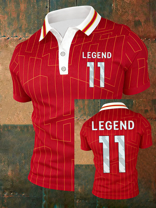 Men's Legend 11 Print Gift For Soccer Fans Casual Polo
