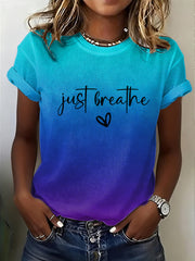 Women's  Mental Health Awareness Just Breathe Waffle T-shirt
