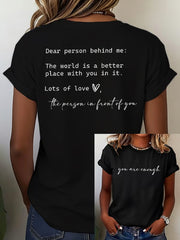 Women's Mental Health Awareness  You Are Enough Print  Short Sleeve T-Shirt