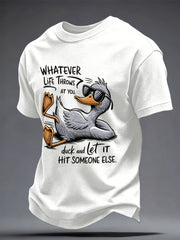 Men's Funny Mental Health Duck Printed T-shirt