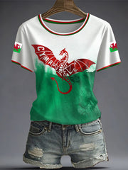 Women's Welsh Dragon Printed T-shirt