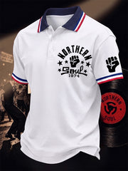 Men's Retro Northern Soul Print Casual Polo