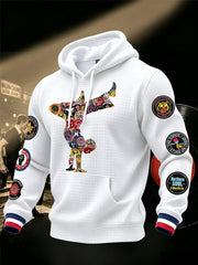 Men's Retro Northern Soul Keep The Faith Print Casual Waffle Hoodie