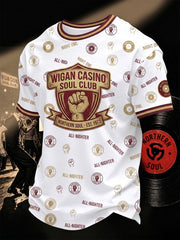 Men's Retro Northern Soul Print Casual Tee