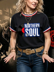 Women's Retro Northern Soul Print Casual Tee