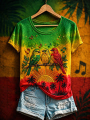 Women's 'Every Little Thing Is Gonna Be Alright' Printed Casual T-Shirt
