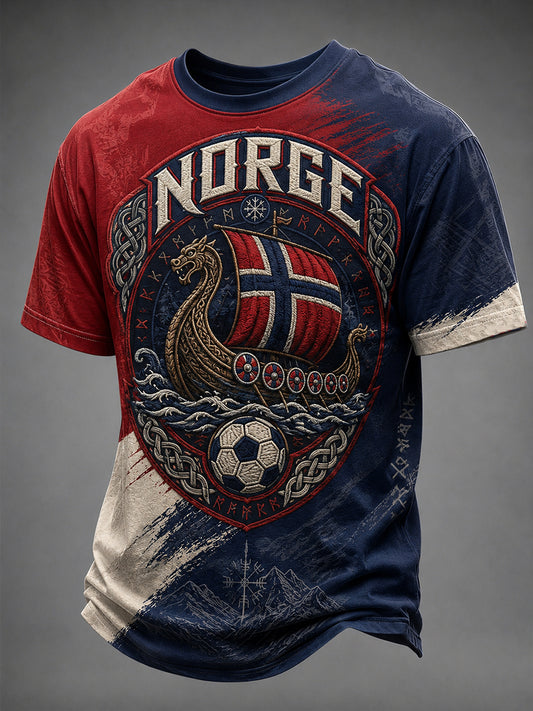 Men's Norway Football Fan Design T-shirt