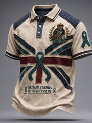 Men's UK Veteran PTSD Awareness Printed Casual Tops -