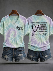 Women's Dear Person Behind Me You Matter Printed Short Sleeve T-shirt