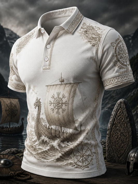 Men's Viking Print Casual Top