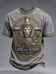 Men's Christian Lion of Judah Art Short Sleeve  T-shirt