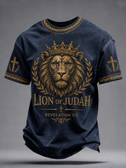 Men's Christian Lion of Judah Art Short Sleeve  T-shirt