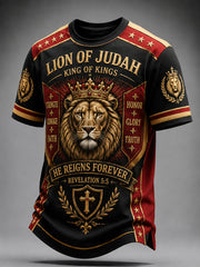 Men's Christian Lion of Judah Art Short Sleeve  T-shirt