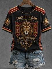 Women's Christian Lion of Judah Art Short Sleeve T-shirt