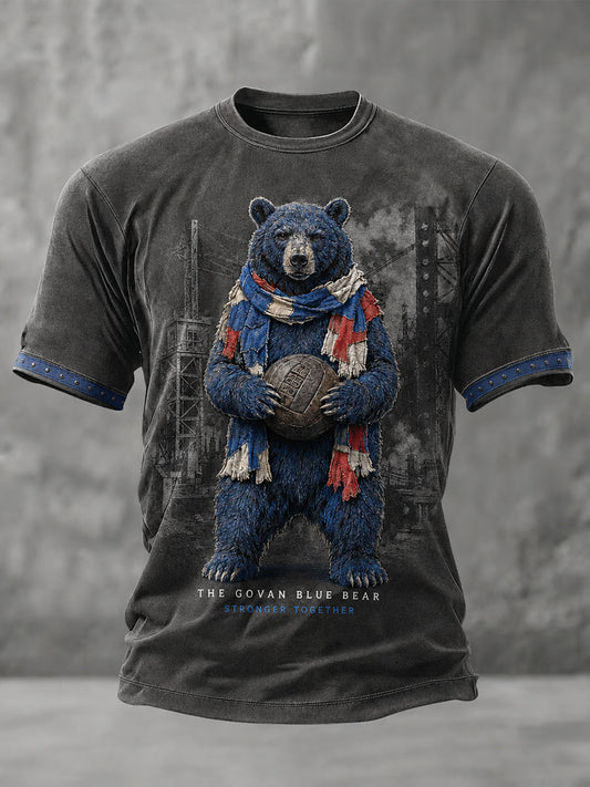 Men's Glasgow Football Lover Art Printed T-shirt
