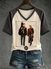 Women's Glen Memory Printed V-neck T-shirt