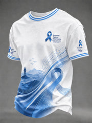 Men's Prostate Cancer Awareness Printed Casual T-Shirt