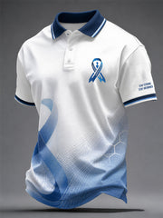 Men's Prostate Cancer Awareness Printed Casual Top