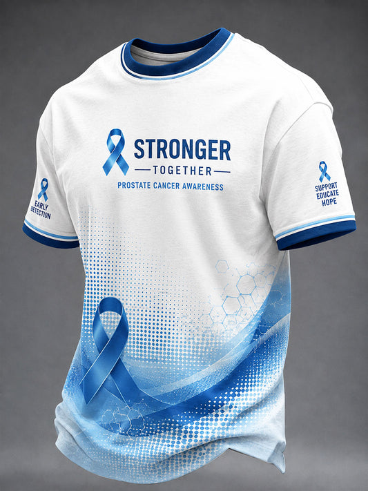 Men's Prostate Cancer Prevention Promotional Casual T-shirt