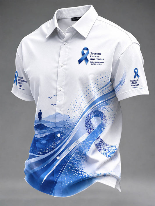 Men's Prostate Cancer Awareness Printed Casual Shirt