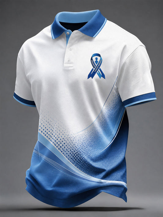 Men's Prostate Cancer Awareness Printed Casual Top