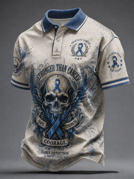 Men's Prostate Cancer Print Casual Top