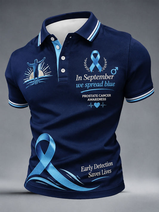 Men's 'In September We Spread Blue' Prostate Cancer Awareness Shirts