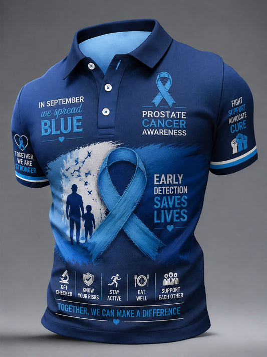 Men's 'In September We Spread Blue' Prostate Cancer Awareness Shirts