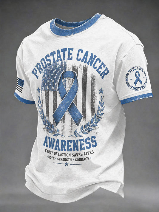 Men's Prostate Cancer Print Casual T-Shirt