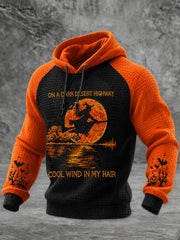 Men's Halloween Witch Pumpkin Bat  Drop-Shoulder Hoodie