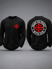 Men's Make No Peace With Evil Casual Waffle Long Sleeve Top