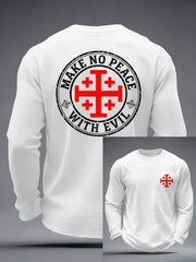 Men's Make No Peace With Evil Casual Waffle Long Sleeve Top