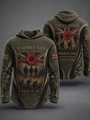 Men's REMEMBER THEM GENERATION TO GENERATION PASS IT ON LEST WE FORGET Waffle Hoodie