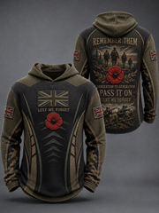 Men's REMEMBER THEM GENERATION TO GENERATION PASS IT ON LEST WE FORGET Waffle Hoodie
