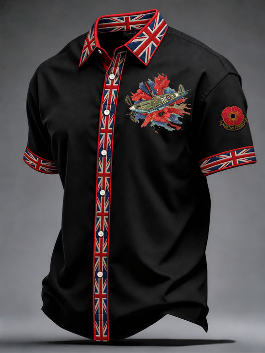 Men's Lest We Forget Print Short Sleeve Shirt