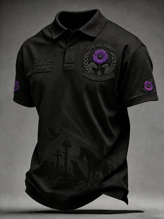 Men'sLest We Forget Soldiers & Animals Shirt
