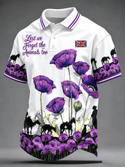 Men's Lest We Forget The Animals Too Print Shirt