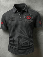 Men's Lest We Forget Print Waffle Shirt