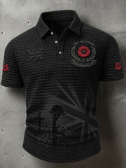 Men's Lest We Forget Print Waffle Shirt