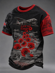 Men's Remembrance Day Lest We Forget  short sleeves t-shirt