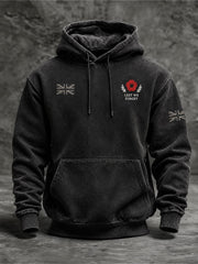 Men's Lest We Forget Print Oversized Drop-Shoulder Hoodie With Pockets
