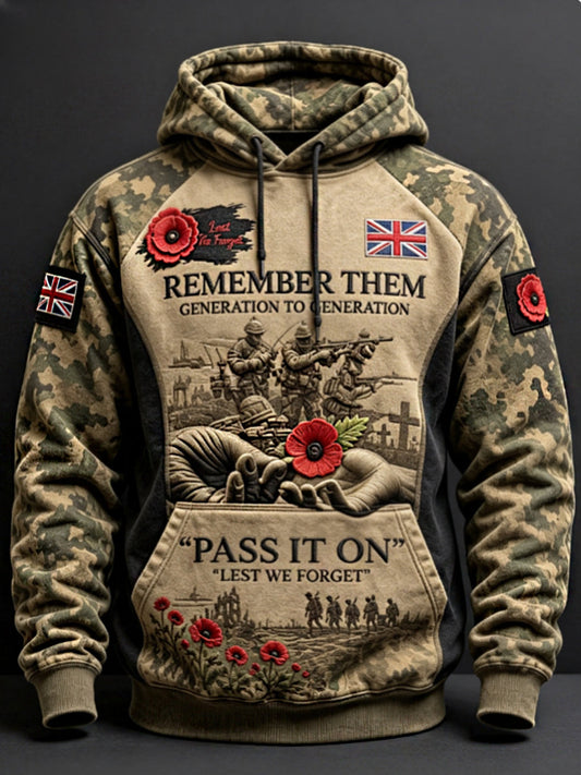 Men's Remembrance Day Lest We Forget  Hoodie