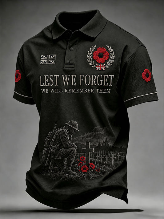 Men's Lest We Forget We Will Remember Them Print Shirt