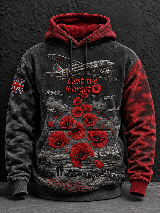 Men's Remembrance Day Lest We Forget  Oversized Hoodie