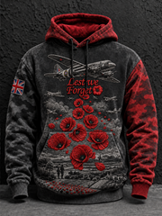 Men's Remembrance Day Lest We Forget  Oversized Hoodie