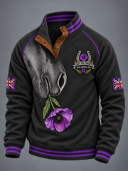 Men's Remembering The Animals Of War Four-button Hoodie