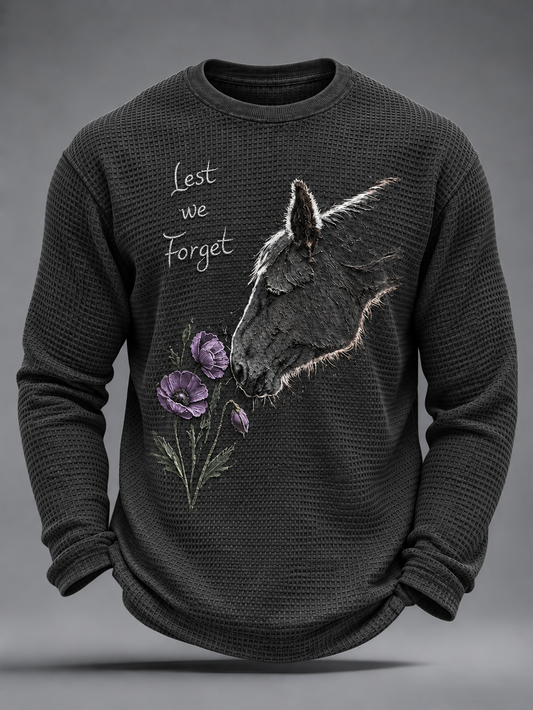 Men's Remembering The Animals Of War Waffle Long Sleeve T-Shirt