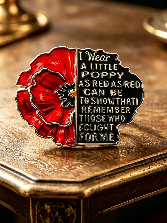 Unisex Remembrance Day Poppy Brooch