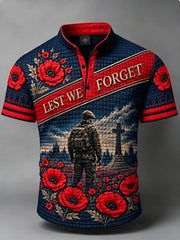 Men's Remembrance Day Lest We Forget Short-Sleeve Polo Shirt